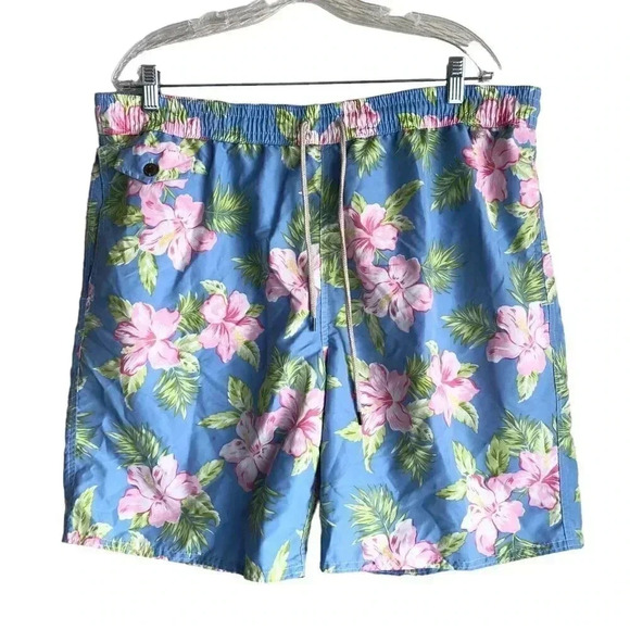 Polo Ralph Lauren Men's Swim Trunks XXL 38-42 Floral Mesh Lined Elastic Waist - Picture 3 of 10